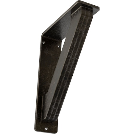Ekena Millwork Traditional Wrought Iron Bracket, (Triple center brace), Antiqued Warm Silver 2"W x 5 1/2"D x 8"H BKTM02X05X08TTRAWS